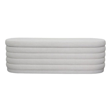 Demi Storage Bench Ottoman - Ecru Linen