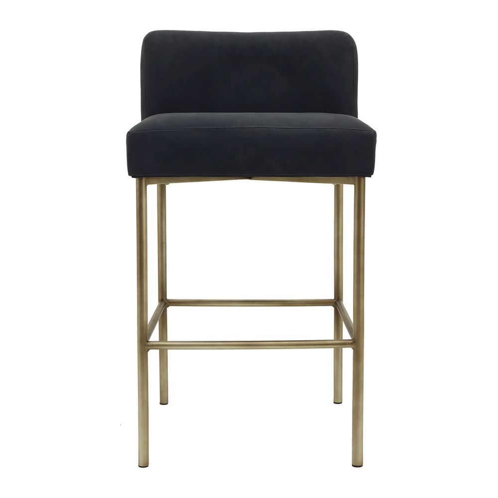 Leon Kitchen Stool - Black Vegan Leather
