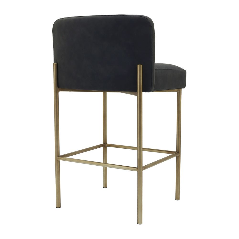 Leon Kitchen Stool - Black Vegan Leather