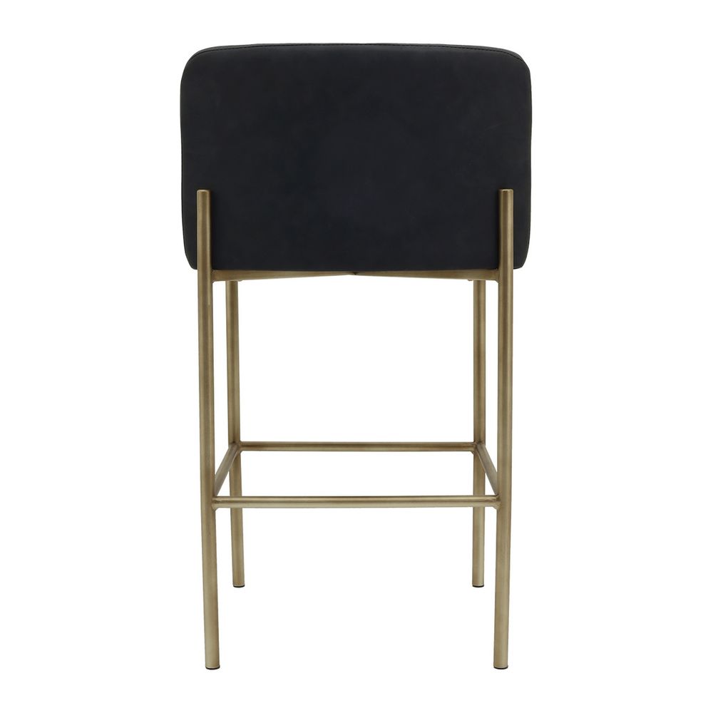 Leon Kitchen Stool - Black Vegan Leather