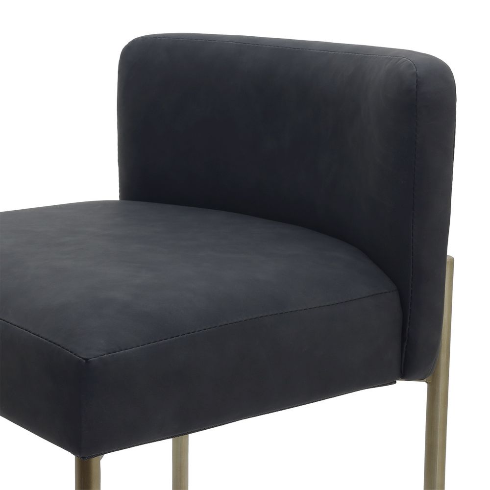 Leon Kitchen Stool - Black Vegan Leather