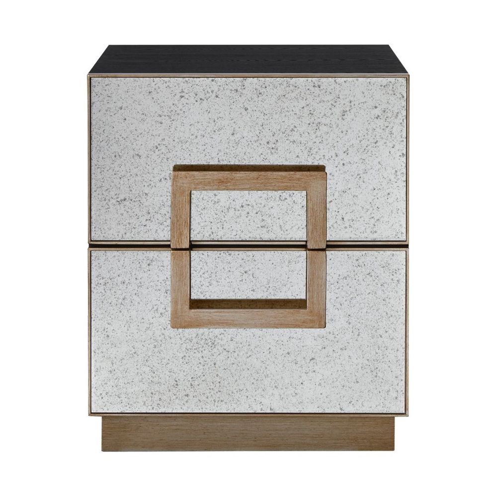 Mira Mirrored Bedside Table - Antique Gold