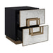 Mira Mirrored Bedside Table - Antique Gold
