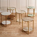 Chloe Pink Marble Nesting Coffee Table - Gold
