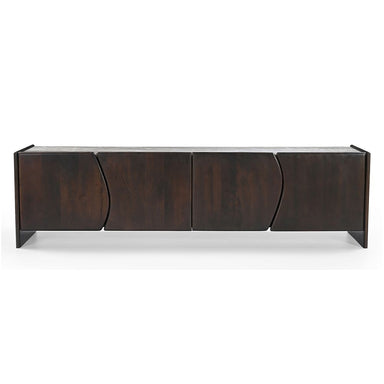 Edwin River Brown Marble Entertainment Unit - Dark Walnut
