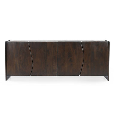 Edwin River Brown Marble Buffet - Dark Walnut