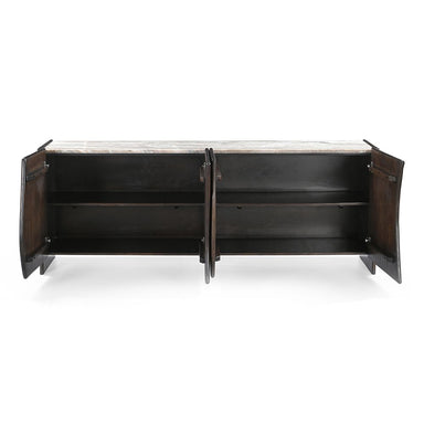 Edwin River Brown Marble Buffet - Dark Walnut
