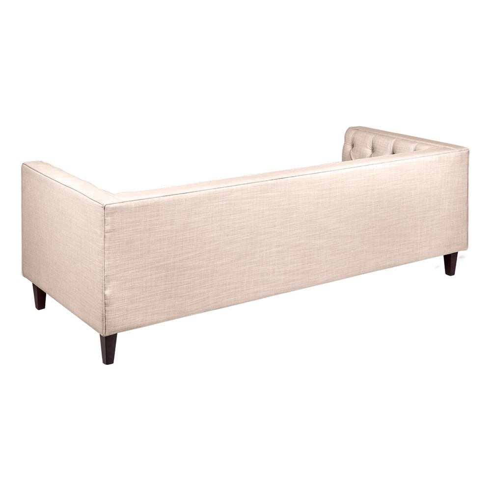 Tuxedo 3 Seater Tufted Sofa - Fawn Linen