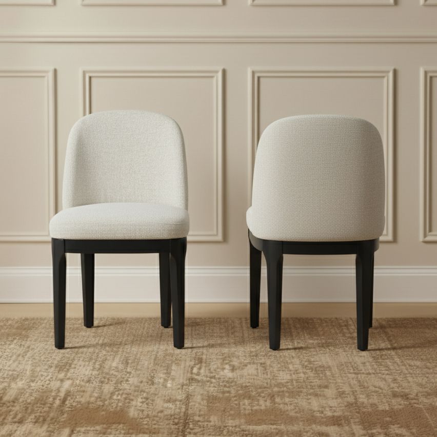 Jamie Black Dining Chair Set of 2 - Natural