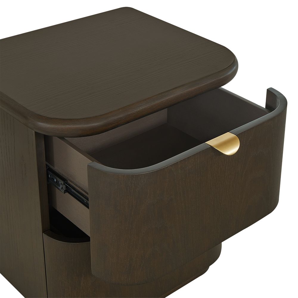 Lina Bedside Table - Smoked Oak