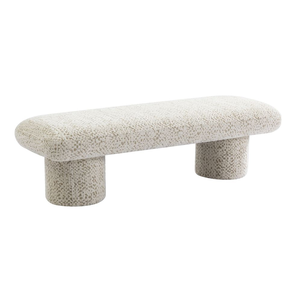 Eleanor Bench Ottoman - Oyster Jacquard
