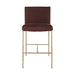 Heston Brass Kitchen Stool with Back - Chocolate Linen