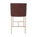 Heston Brass Kitchen Stool with Back - Chocolate Linen