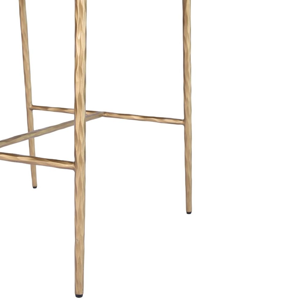 Heston Brass Kitchen Stool with Back - Chocolate Linen