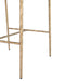 Heston Brass Kitchen Stool with Back - Chocolate Linen