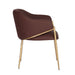 Heston Brass Dining Chair with Arms - Chocolate Linen