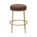 Heston Brass Kitchen Stool - Chocolate Linen