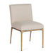 Heston Brass Dining Chair - Natural Linen