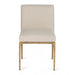 Heston Brass Dining Chair - Natural Linen