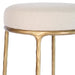 Heston Brass Bar Stool - Natural Linen
