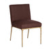 Heston Brass Dining Chair - Chocolate Linen