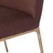 Heston Brass Dining Chair - Chocolate Linen