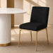 Heston Brass Dining Chair - Black Linen