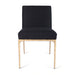 Heston Brass Dining Chair - Black Linen