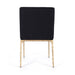 Heston Brass Dining Chair - Black Linen