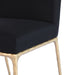 Heston Brass Dining Chair - Black Linen