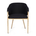 Heston Brass Dining Chair with Arms - Black Linen