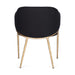 Heston Brass Dining Chair with Arms - Black Linen