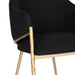 Heston Brass Dining Chair with Arms - Black Linen