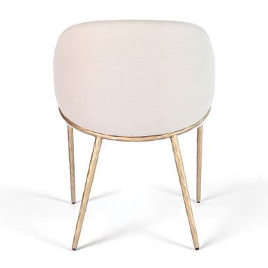 Heston Brass Dining Chair with Arms - Natural Linen