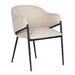 Heston Black Dining Chair with Arms - Natural Linen