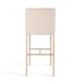 Heston Brass Bar Stool with Back - Natural Linen