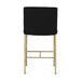 Heston Brass Kitchen Stool with Back - Black Linen