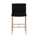 Heston Brass Kitchen Stool with Back - Black Linen