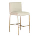 Heston Brass Kitchen Stool with Back - Natural Linen