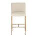 Heston Brass Kitchen Stool with Back - Natural Linen