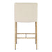 Heston Brass Kitchen Stool with Back - Natural Linen