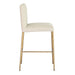 Heston Brass Kitchen Stool with Back - Natural Linen