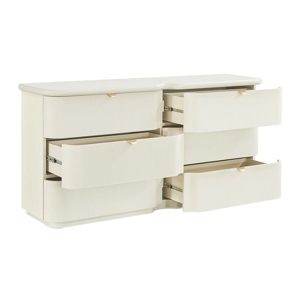 Lina 6 Drawer Chest - Ivory