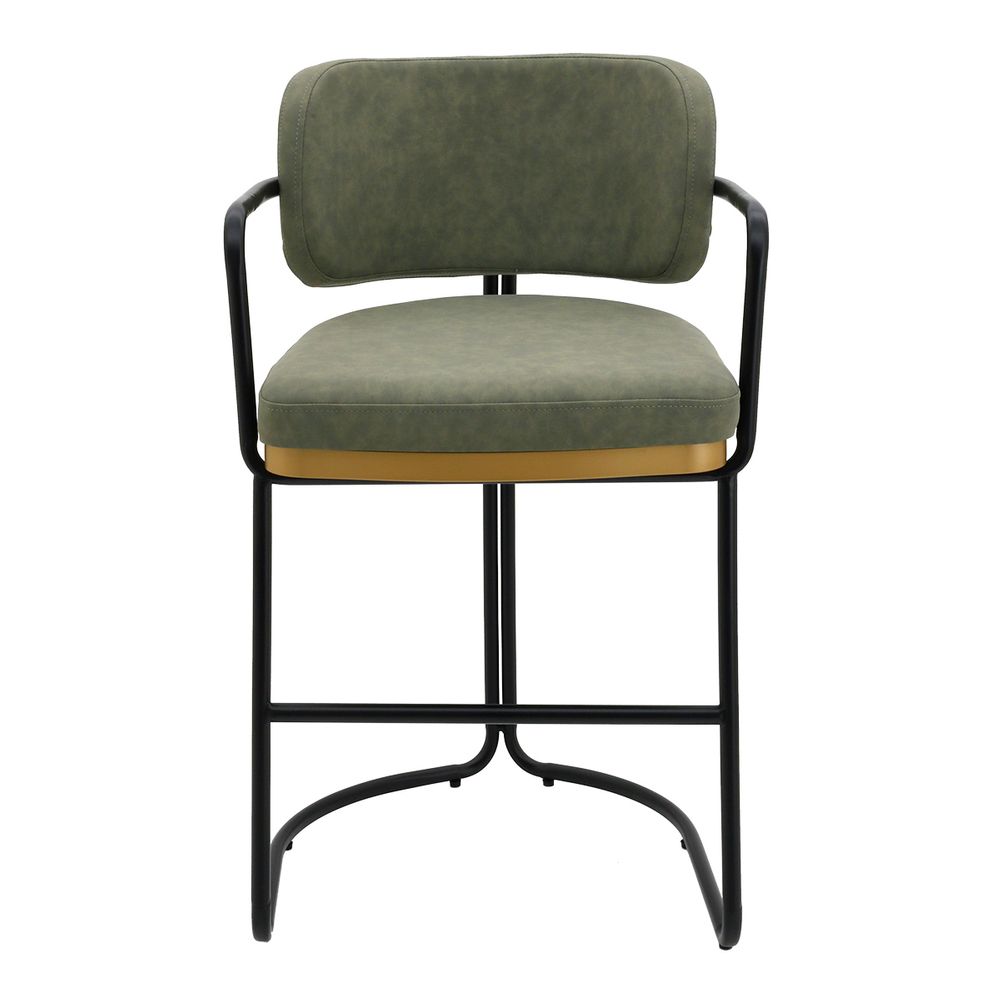 Charly Kitchen Stool – Olive Green Vegan Leather