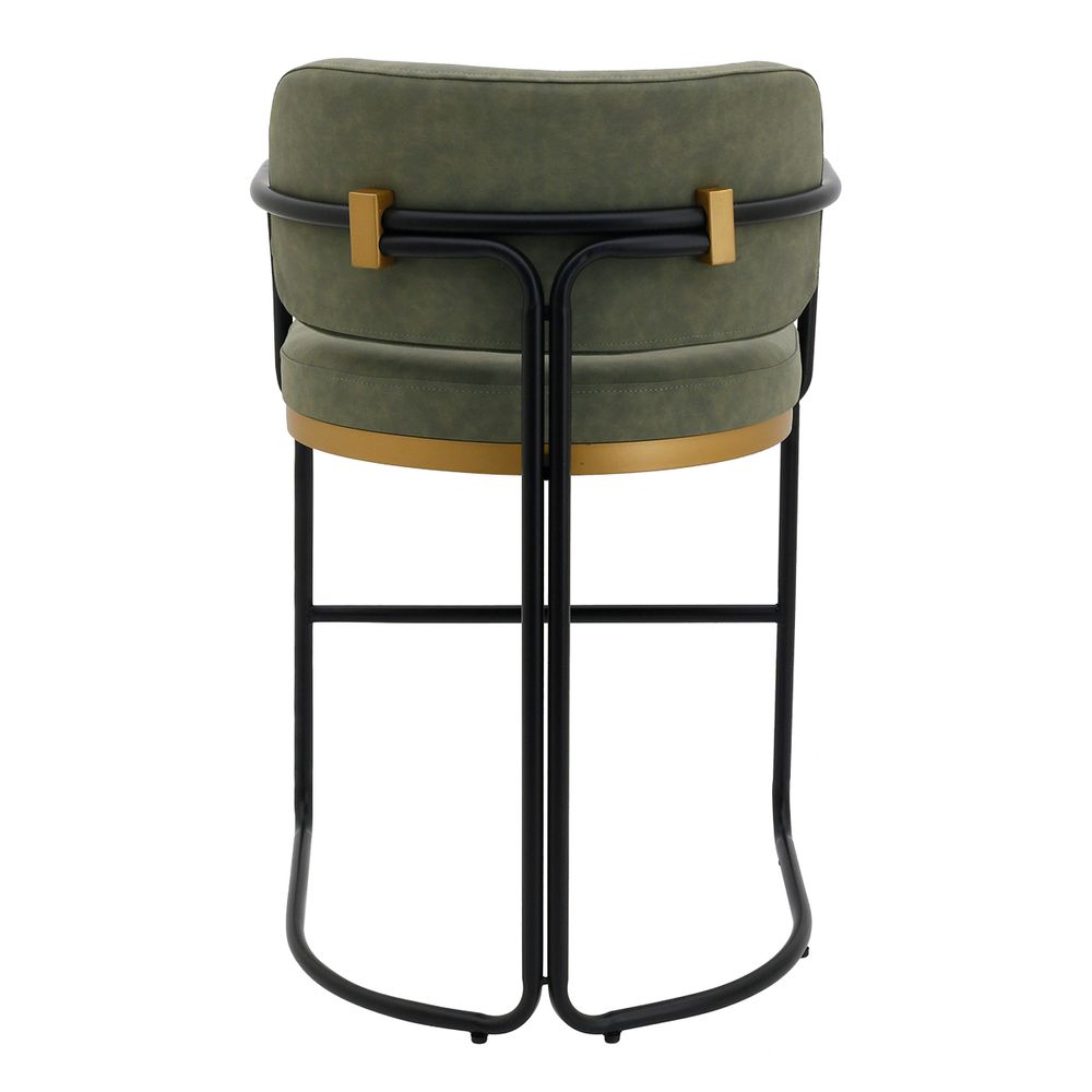 Charly Kitchen Stool – Olive Green Vegan Leather