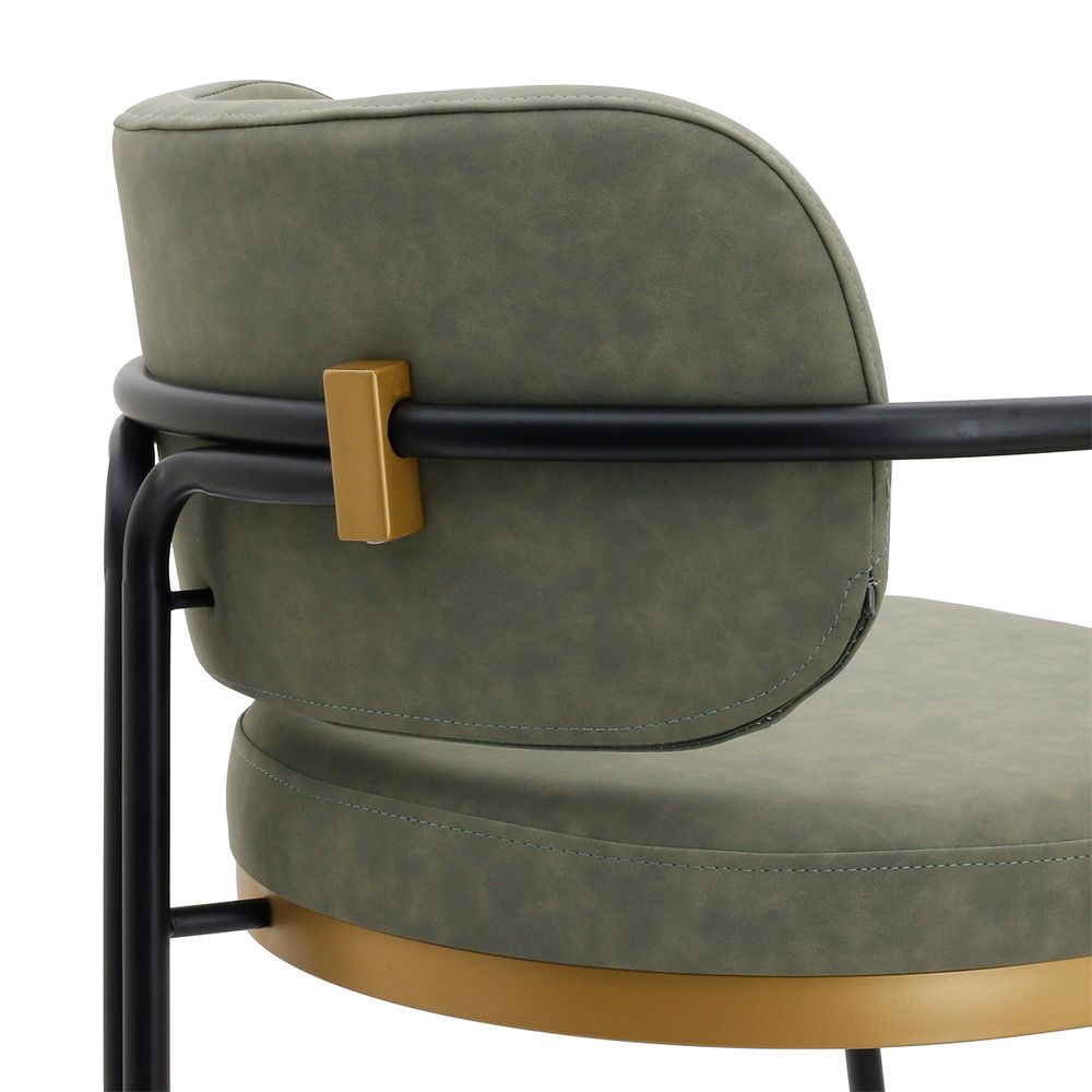 Charly Kitchen Stool – Olive Green Vegan Leather