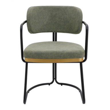 Charly Dining Chair – Olive Green Vegan Leather