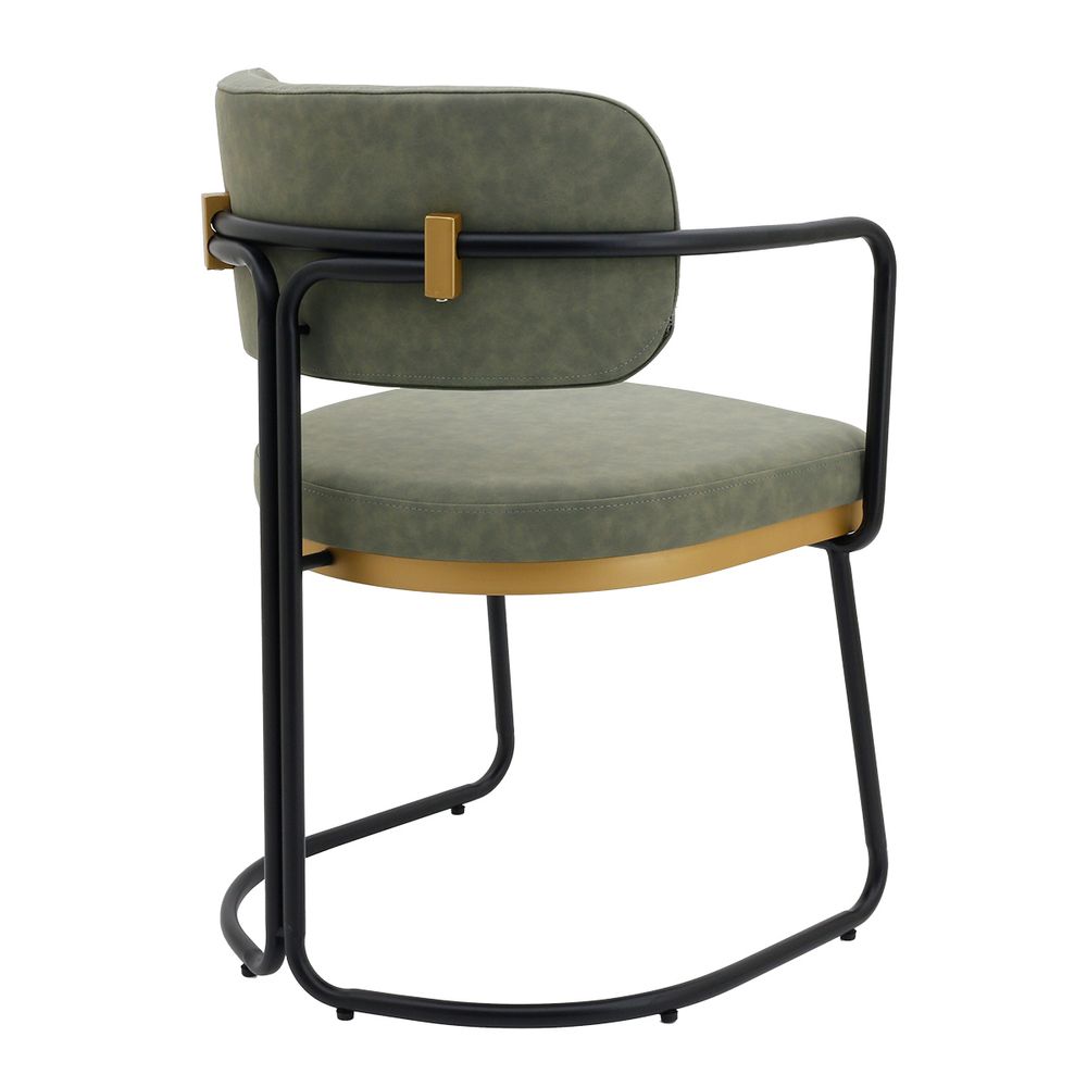 Charly Dining Chair – Olive Green Vegan Leather