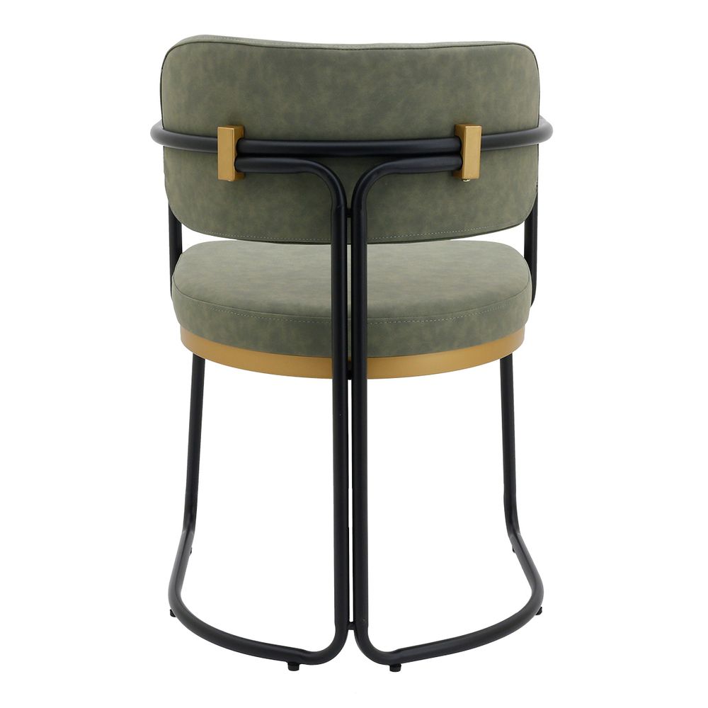 Charly Dining Chair – Olive Green Vegan Leather