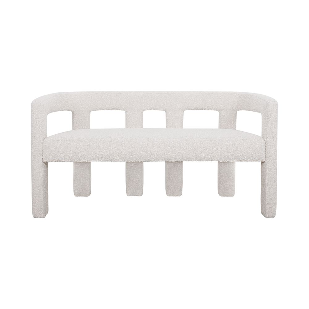 Lorenzo 2 Seater Sofa Bench - Ivory Boucle